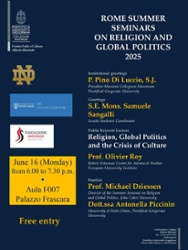 ROME SUMMER SEMINARS ON RELIGION AND GLOBAL POLITICS 2025